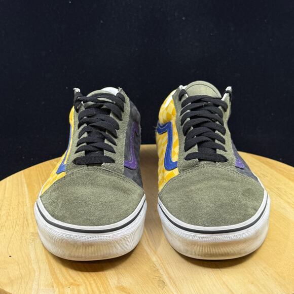 Vans old skool rally green checker sneaker shoes yellow blue sk8 men 11 main image 7